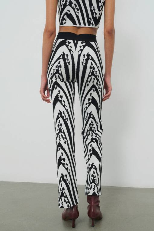Black and White Patterned Pants - 3