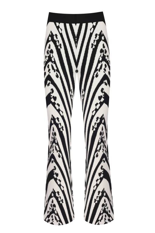 Black and White Patterned Pants - 4