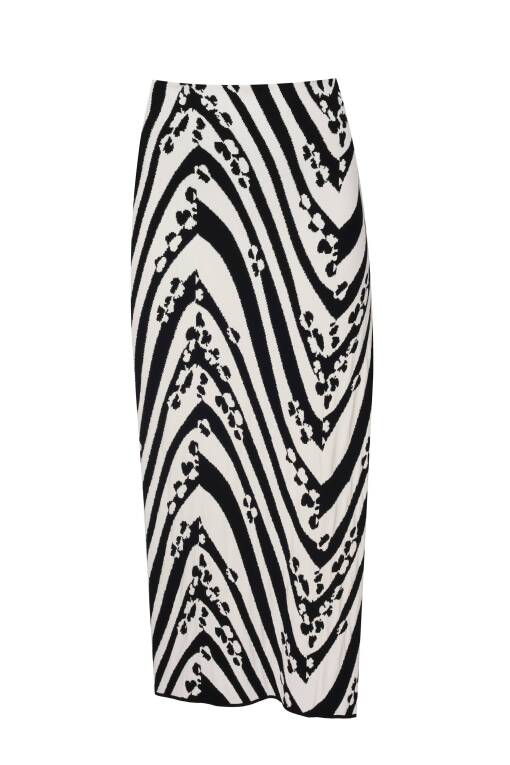 Black and White Tricot Skirt - 6