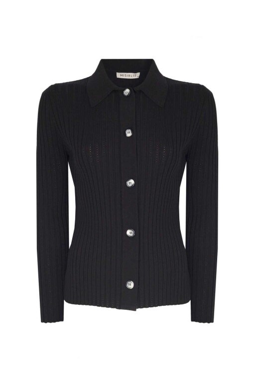 Black Knitwear Cardigan - 4