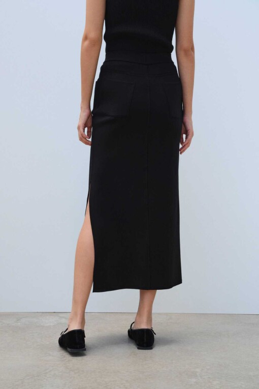 Black Knitwear Skirt - 6