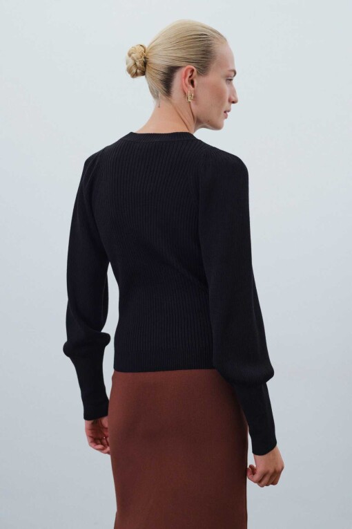 Black Long Sleeve Sweater - 3