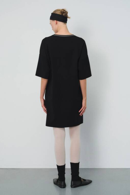 Black Mini Knitwear Dress - 2