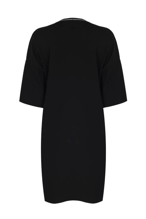 Black Mini Knitwear Dress - 4