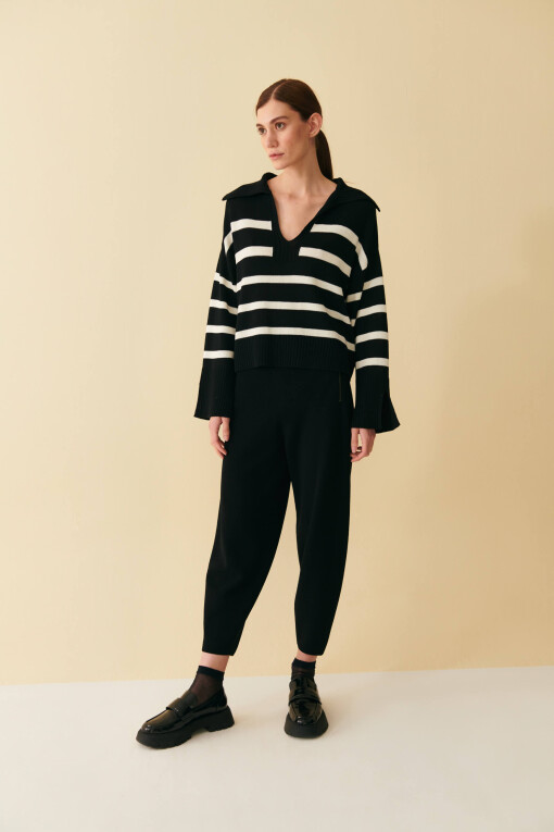 Black Striped Sweater - 2