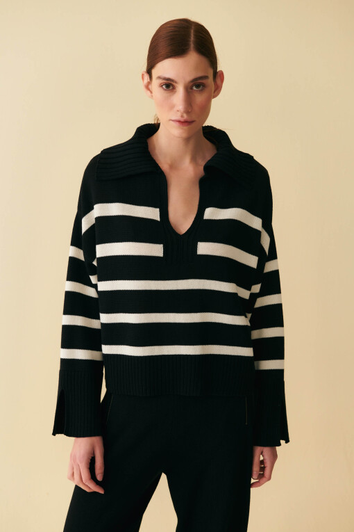 Black Striped Sweater - 3