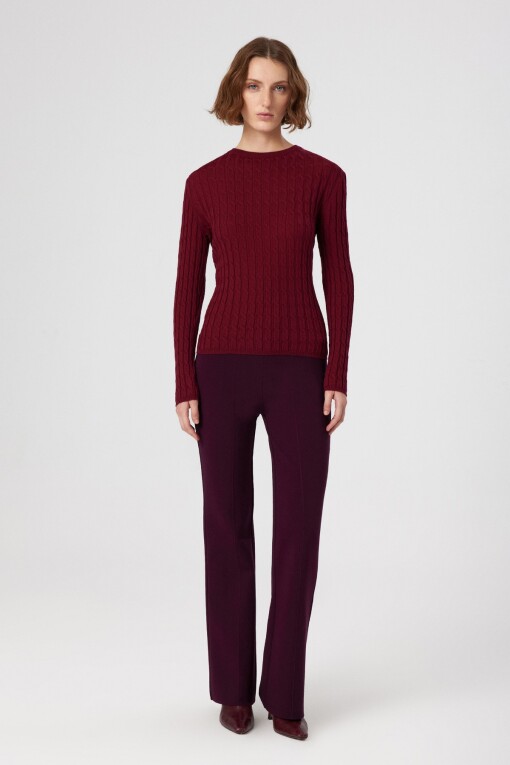 Mulberry Ribbed High-Waisted Women's Pants 