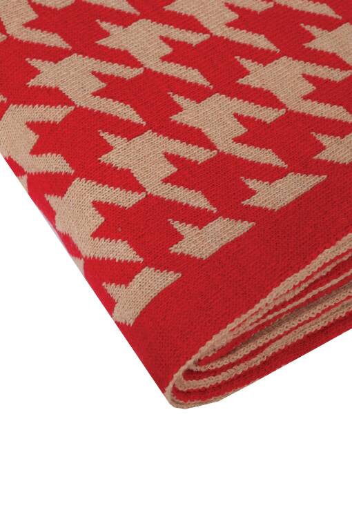 Blanket in Red And Camel - 3