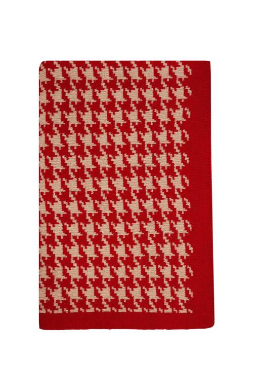 Blanket in Red and Stone Color - 1