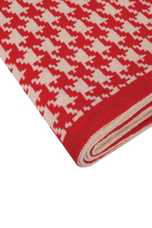 Blanket in Red and Stone Color - 3