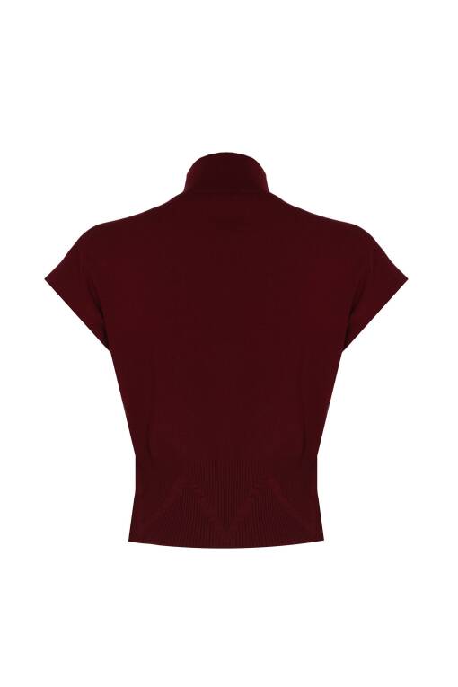 Burgundy Sweater with Turtleneck - 4