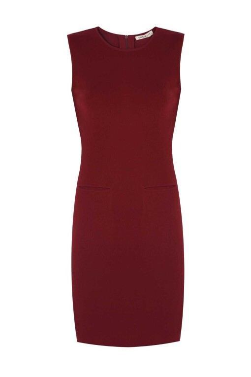 Burgundy Tricot Mini Dress - 5