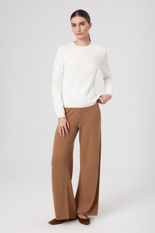 Camel High-Waisted Wide-Leg Women's Pants 