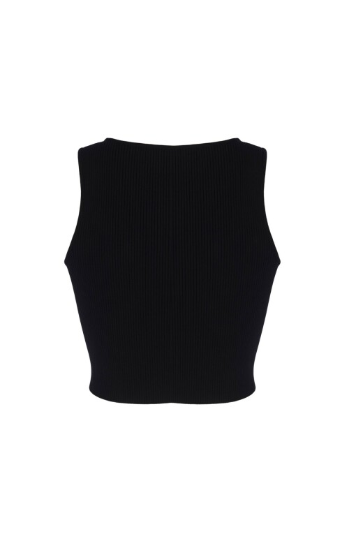 Crew Crop Top in Black - 1