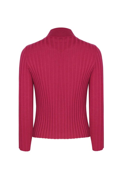 Dried Rose Color Pullover with Half Turtleneck - 6