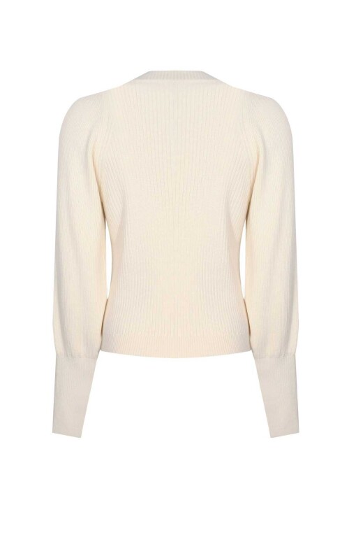 Ecru Long Sleeve Sweater - 4