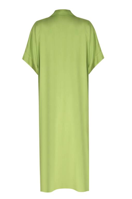 Fıstık Yeşili Uzun Elbise - 5