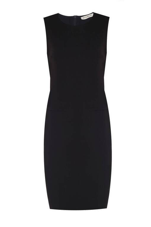 Siyah Triko Mini Elbise - 5