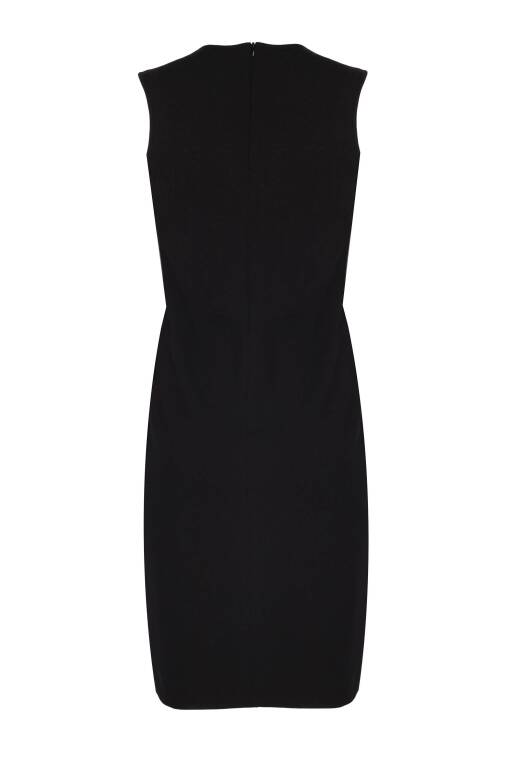 Siyah Triko Mini Elbise - 6