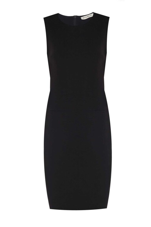 Siyah Triko Mini Elbise - 5