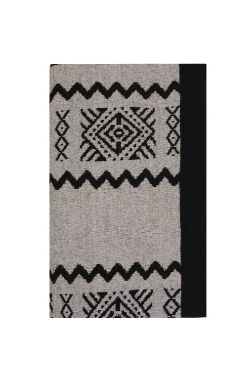 Ethic Pattern Wool Blanket in Gray - 1