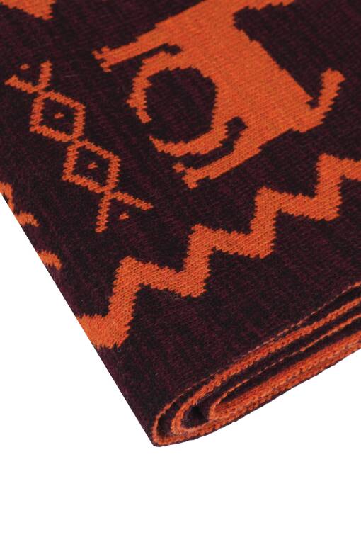 Ethnic Patterned Purple Blanket - 3