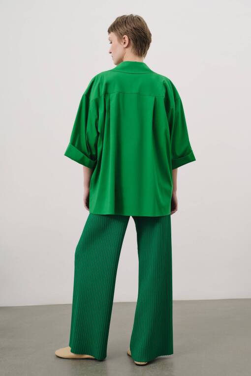 Yeşil Kadın Gömlek - 4