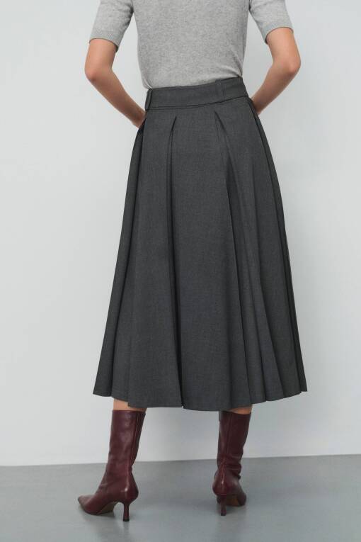Gray Pleated Skirt - 3