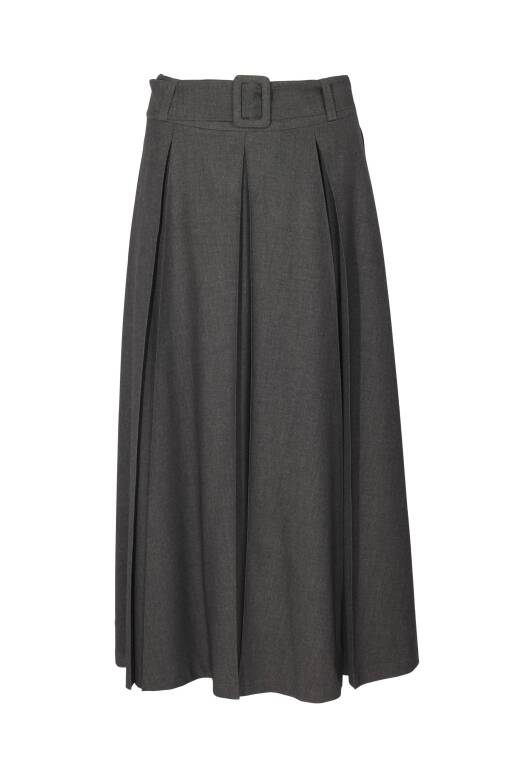 Gray Pleated Skirt - 4