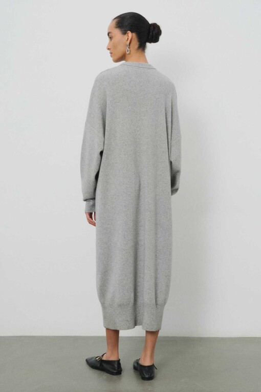 Grey Comfortable Fit Knitwear Dress - 3