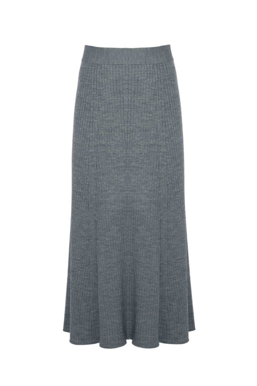 Grey Knitwear Skirt - 4