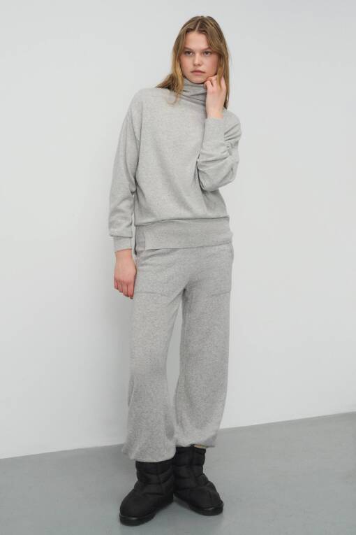 Grey Turtleneck Sweater - 1