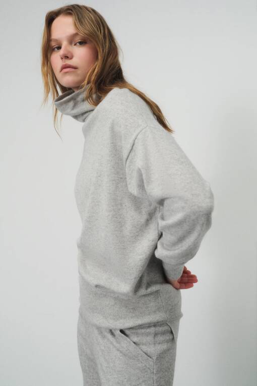 Grey Turtleneck Sweater - 2