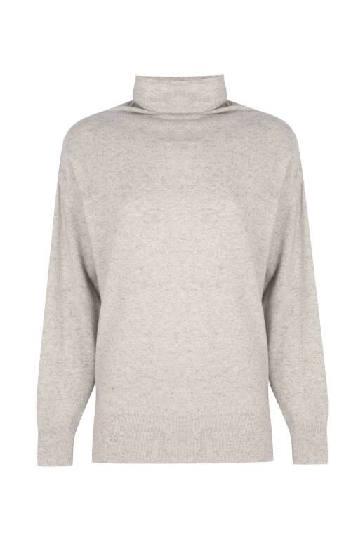 Grey Turtleneck Sweater - 4
