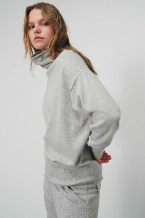 Gray Turtleneck Women's Sweater 