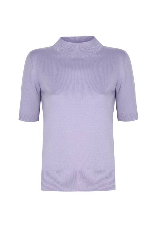 Half Turtleneck Lilac Sweater - 4