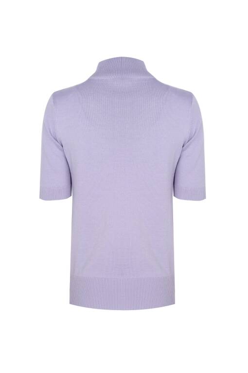 Half Turtleneck Lilac Sweater - 5