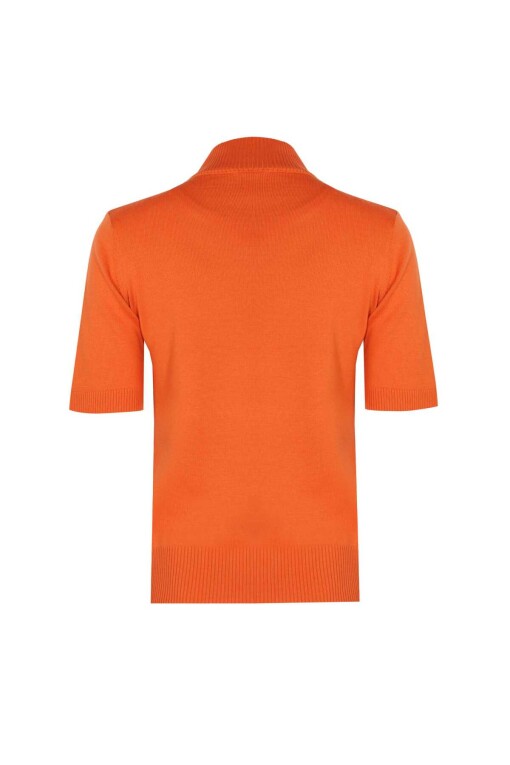 Half Turtleneck Orange Sweater - 6