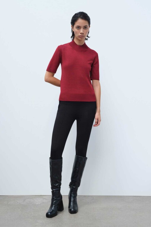 Half Turtleneck Red Sweater - 1