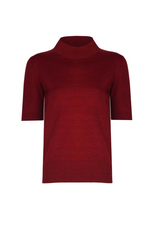 Half Turtleneck Red Sweater - 4