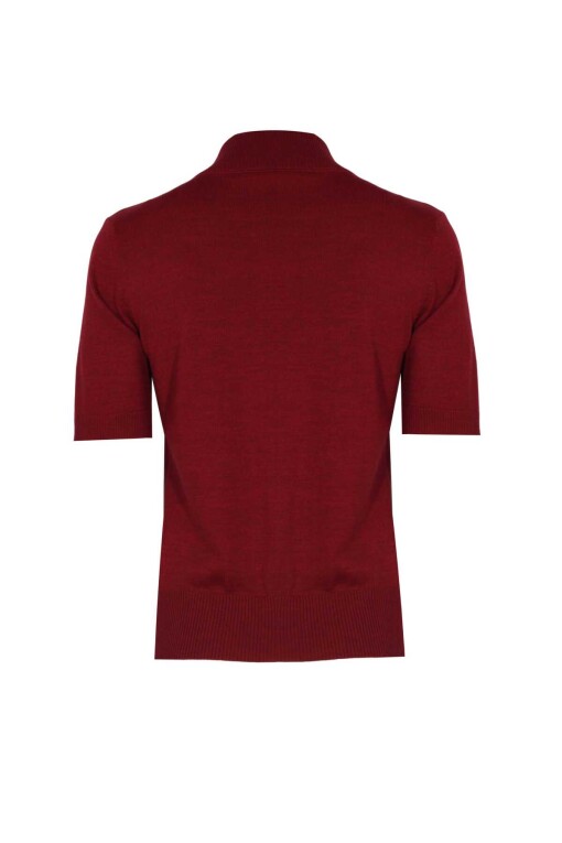Half Turtleneck Red Sweater - 5