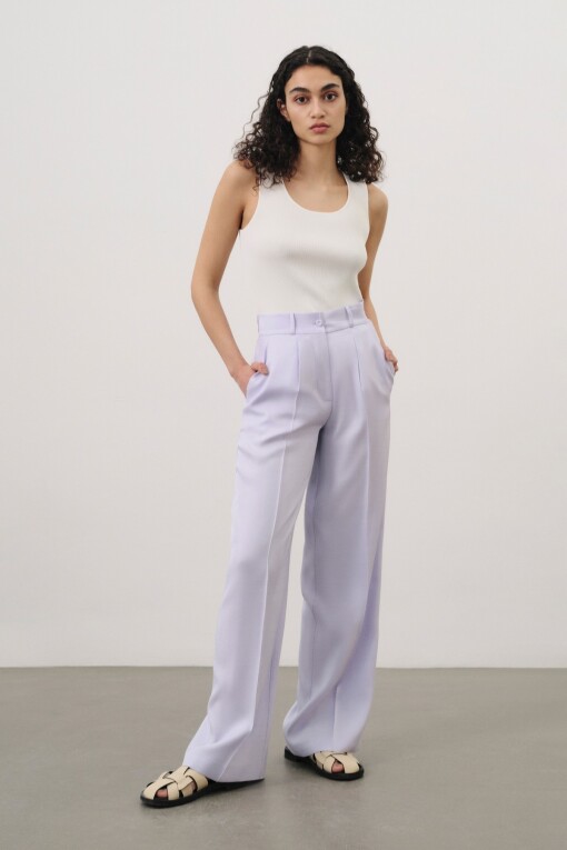 High Waist Long Loose Leg Lilac Women’s Pants 