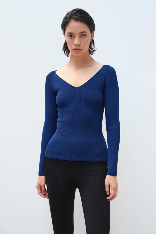 Indigo V Neck Women’s Sweater 