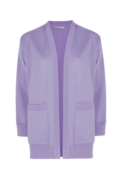 Lilac Cardigan with Pockets - 5