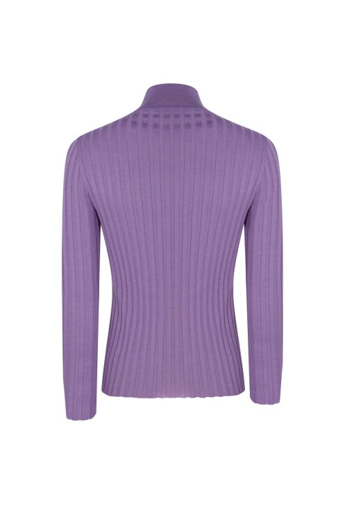 Lilac Pullover with Half Turtleneck - 4