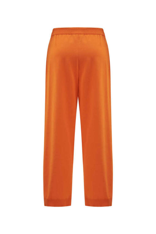 Orange Lace Up Loose Trousers - 4