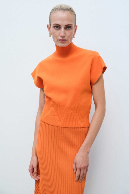 Orange Sweater with Turtleneck - 1