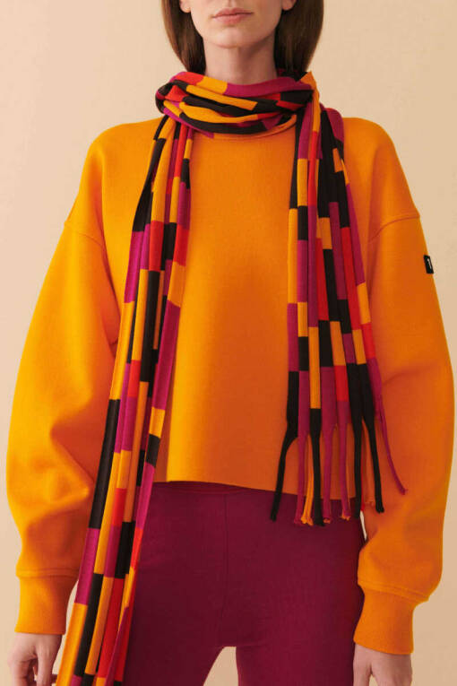 Orange Yellow Wool Scarf - 3