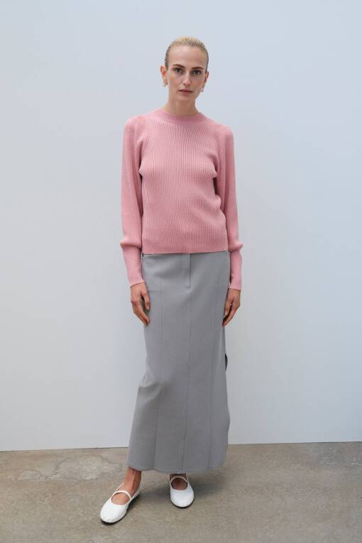 Pink Long Sleeve Sweater - 1