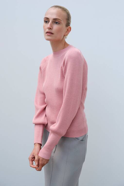 Pink Long Sleeve Sweater - 2